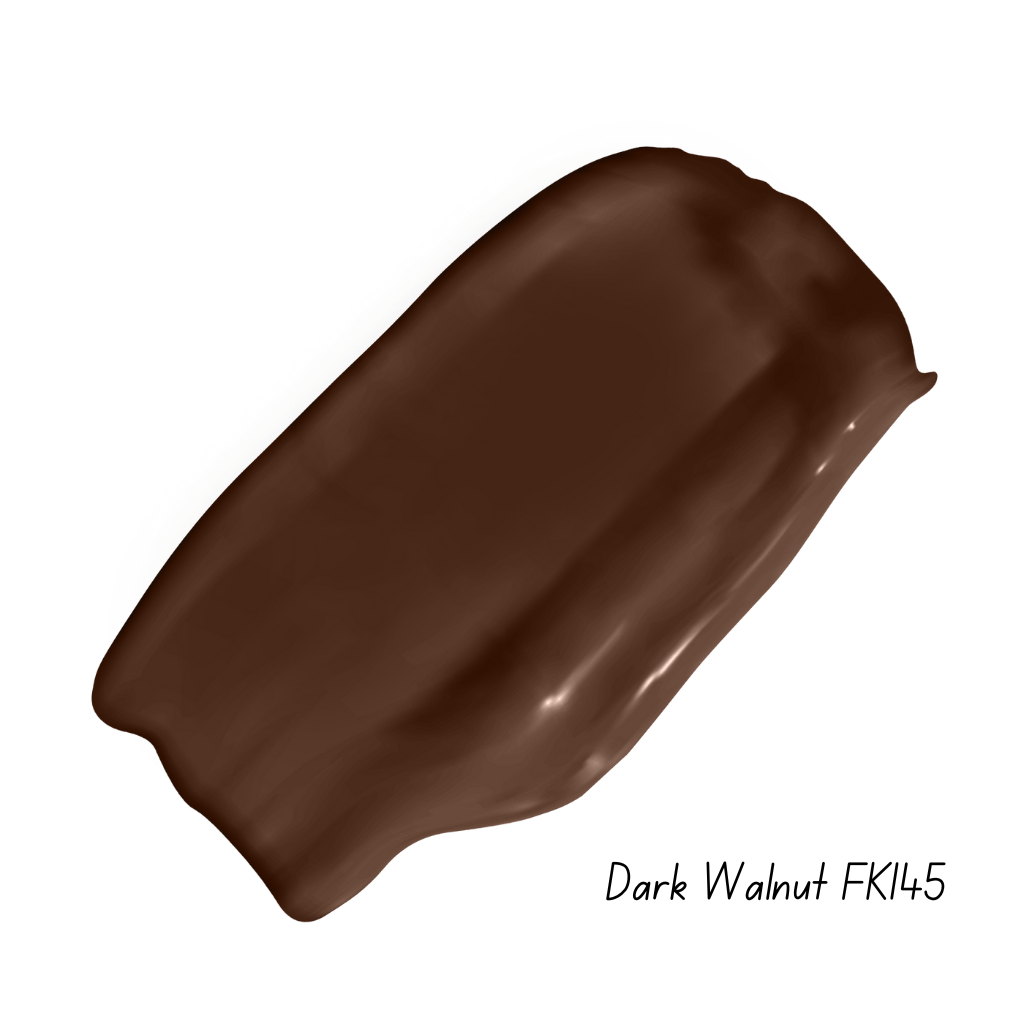 Dark walnut color swatch with code FK145 on a white background