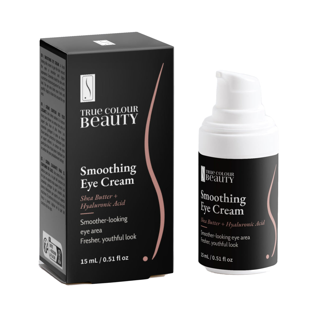 Smoothing Eye Cream, bottle and box, front view