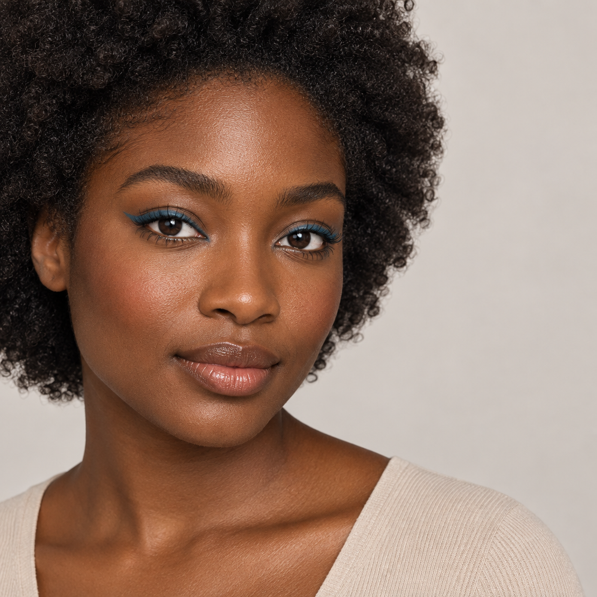 Denim eyeliner portrait