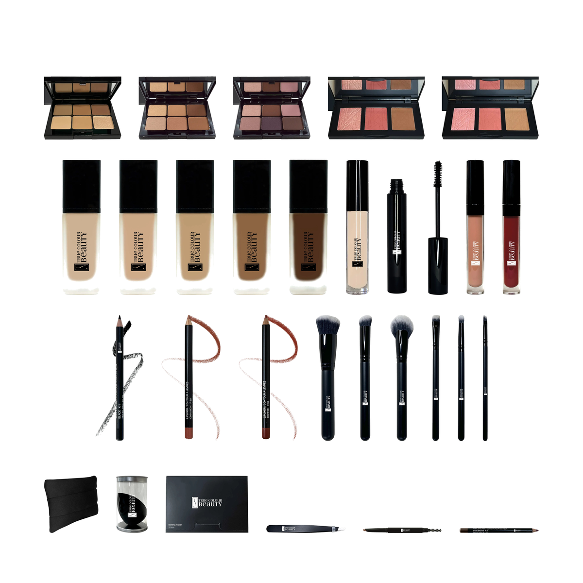 Professional MUA Kit, all products on white