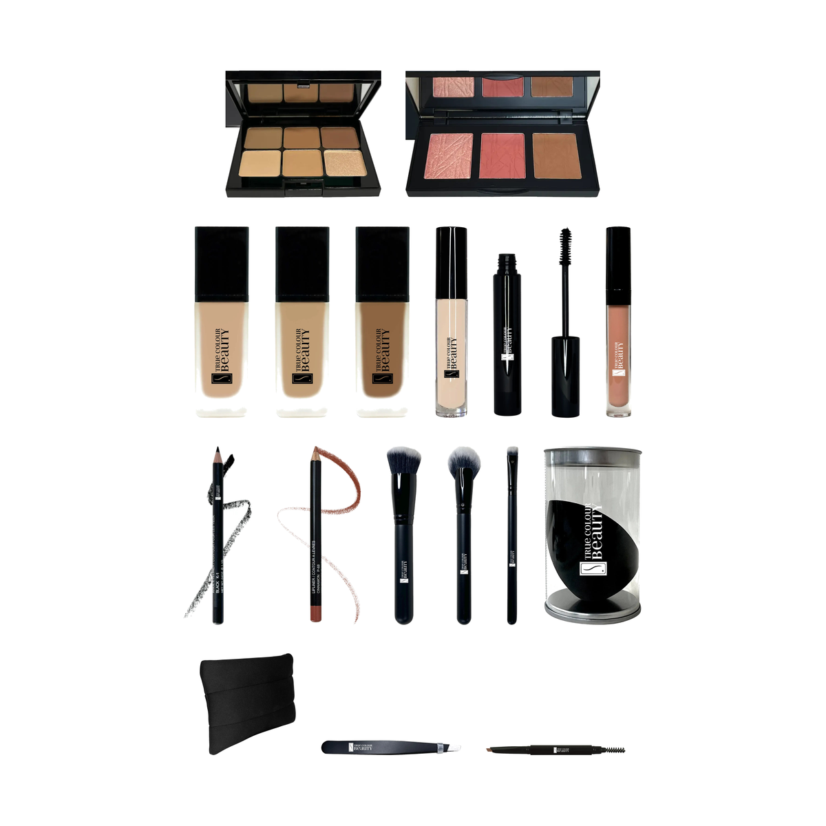 Professional MUA Starter Kit, all products on white