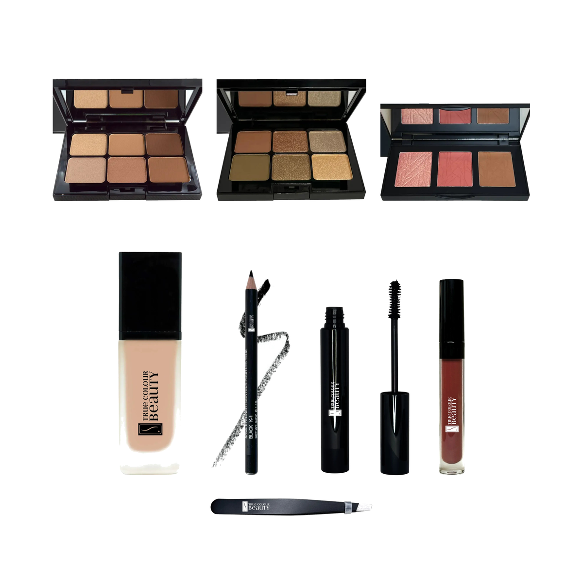 Student MUA Kit Warm Undertones, all products on white