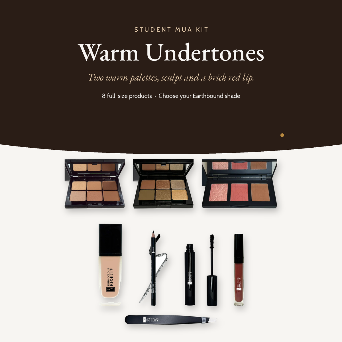 Student MUA Kit Warm Undertones, kit overview