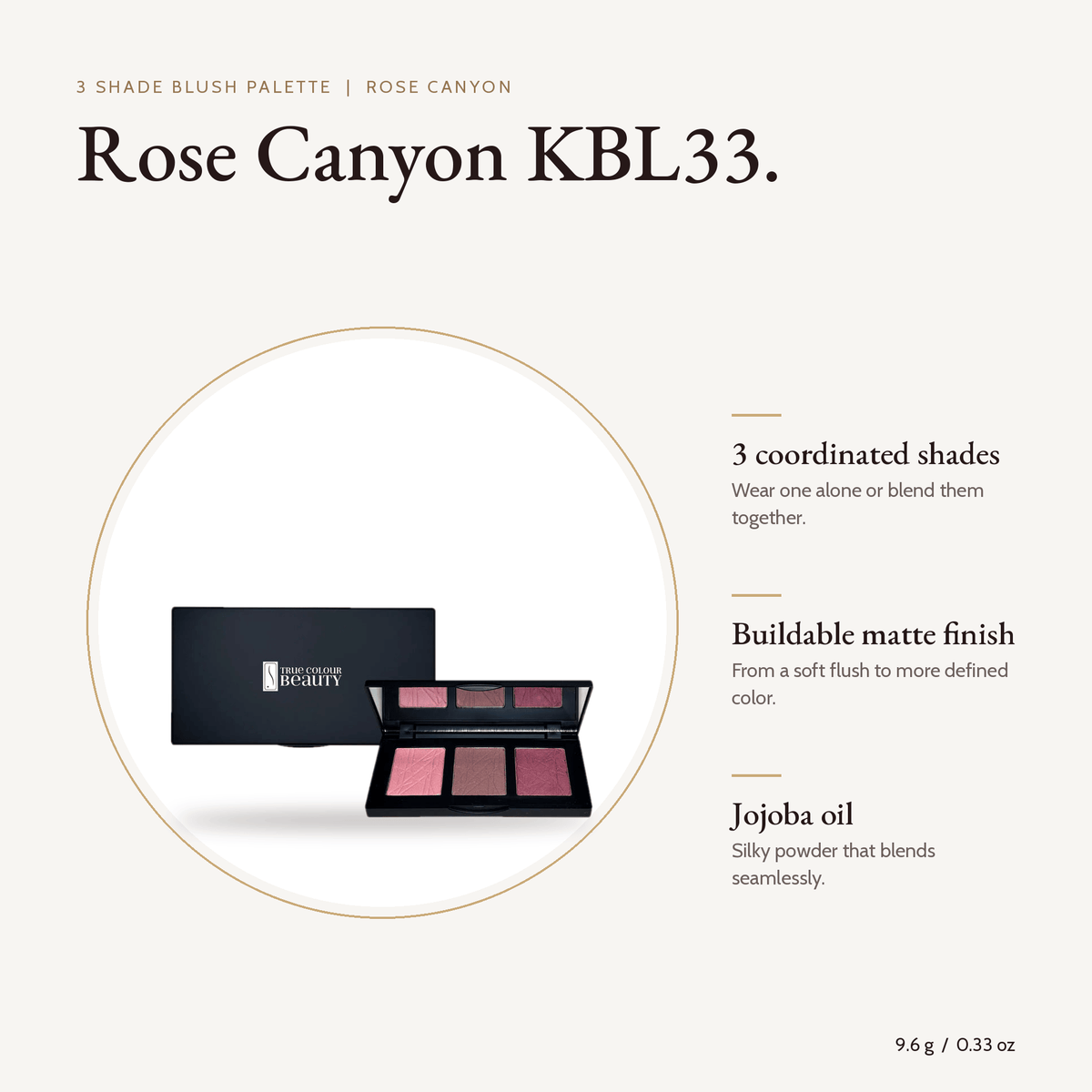 3 Shade Blush Palette Rose Canyon palette, 9.6 g with key benefits