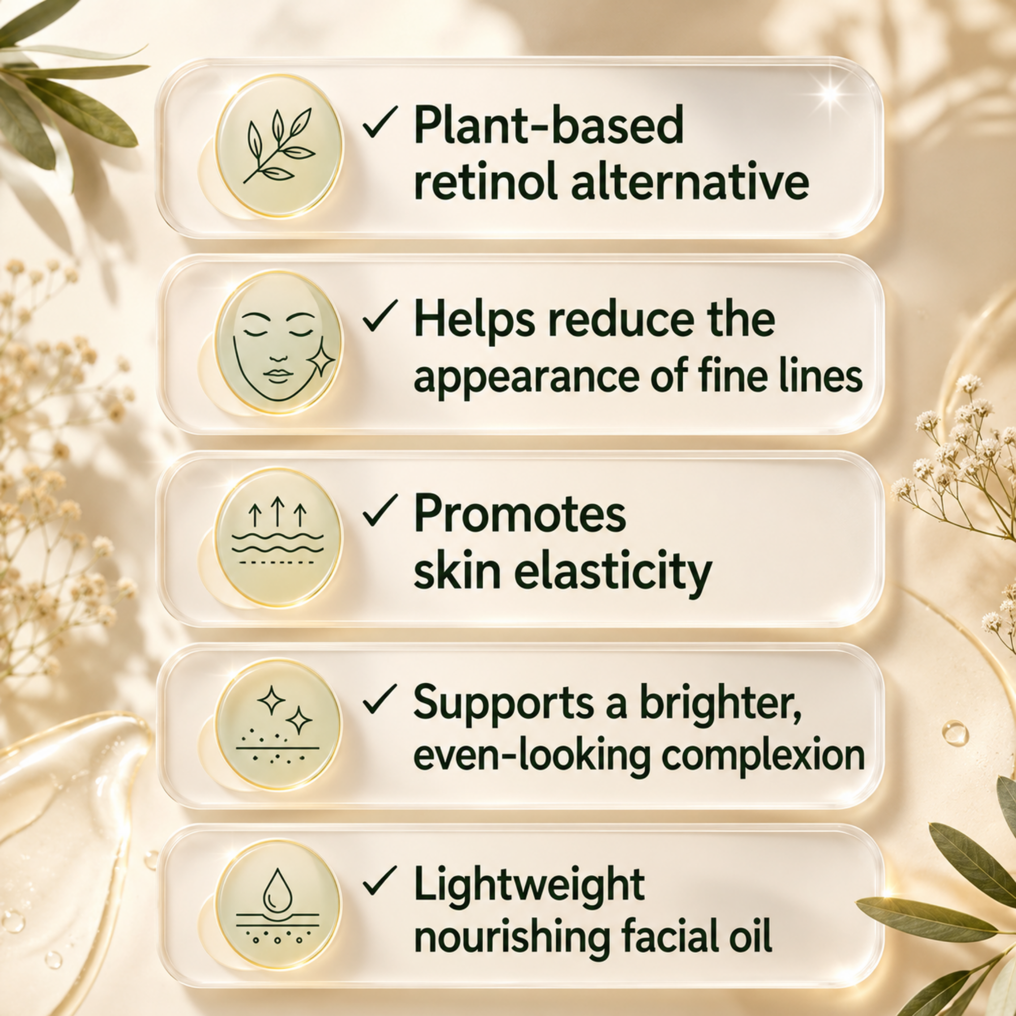 Natural Retinol Alternative Oil Serum with Bakuchiol - True Colour Bea…