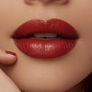 Closeup of womans red lips