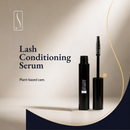 Lash Conditioning Serum in a sleek black tube with its wand applicator beside it