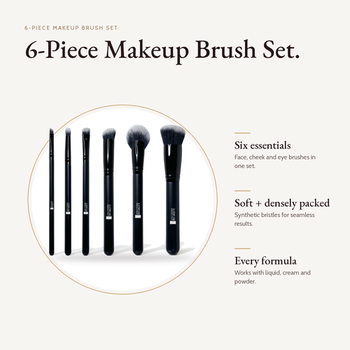 6-Piece Makeup Brush Set product details and size
