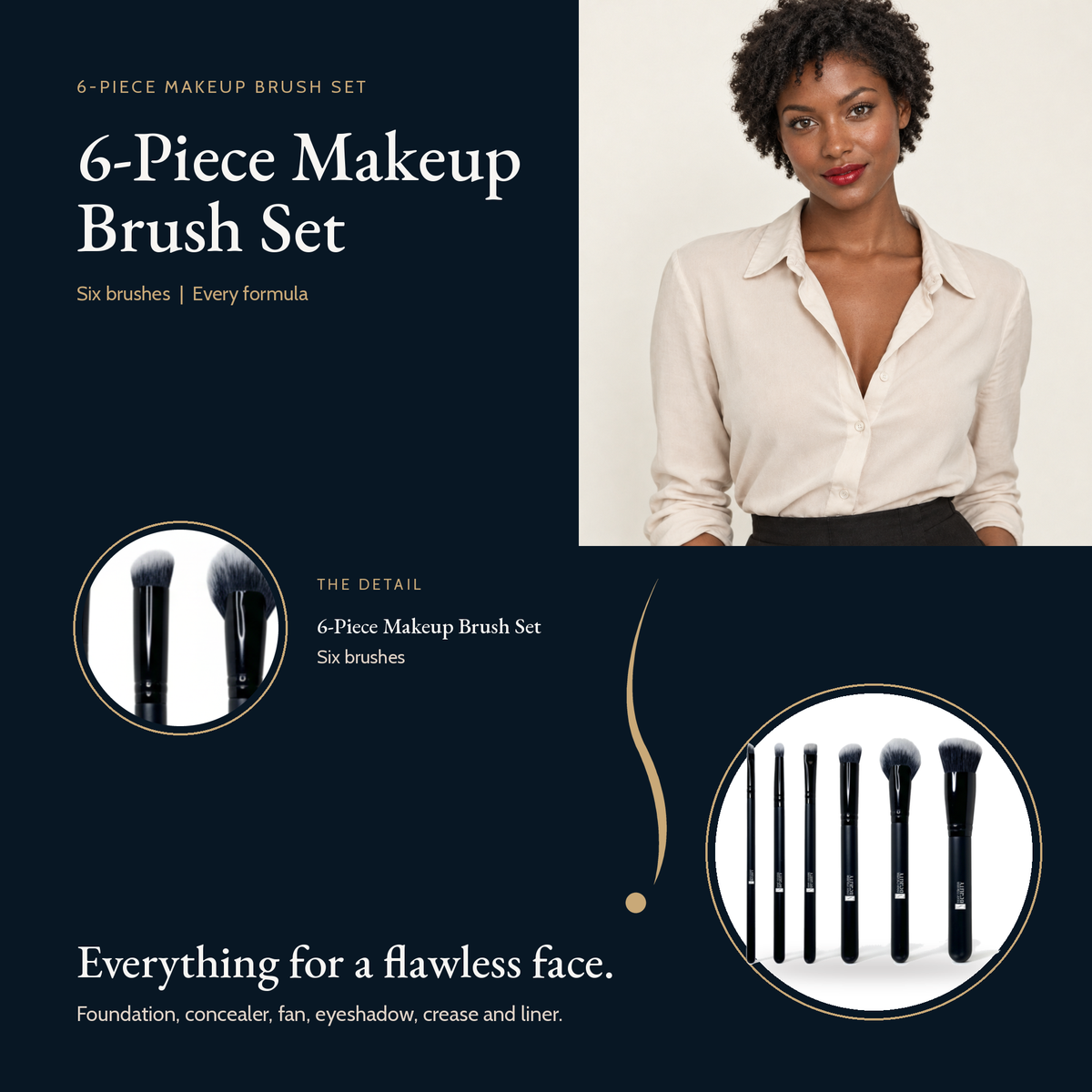 6-Piece Makeup Brush Set, image 4