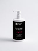 Bottle of Color Care Shampoo with pump on a white background