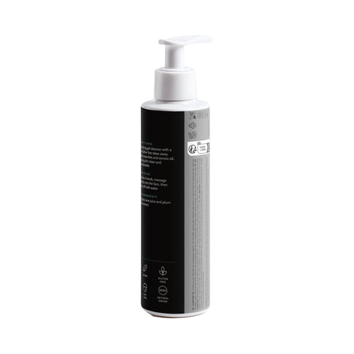 Clarifying Gel Cleanser bottle, back label with ingredients and directions