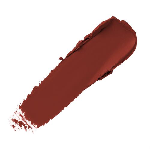 Swatch of red lipstick on a white background