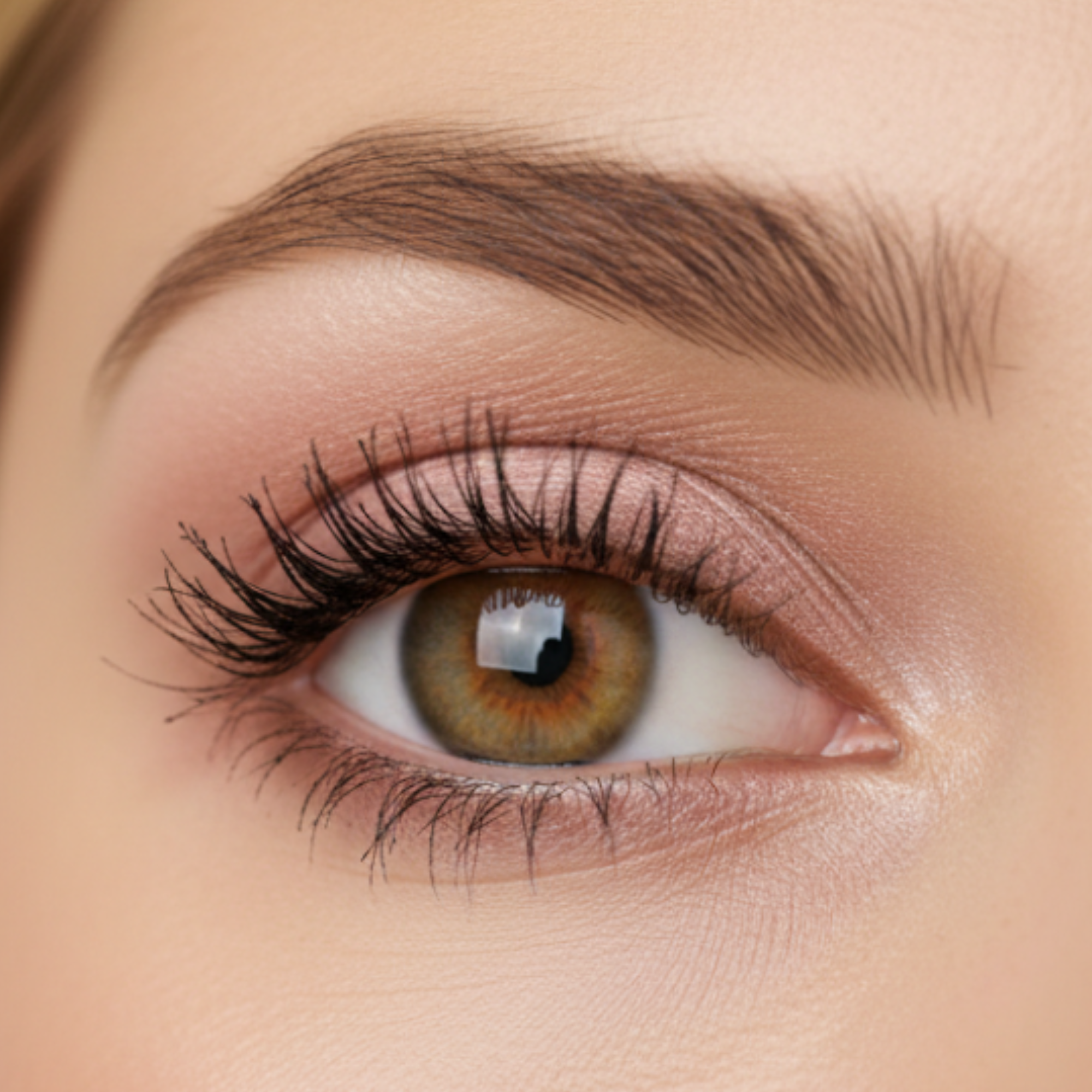 Close-up of a brown eye with makeup