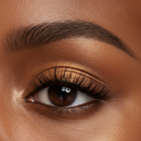 Close-up of a brown eye with well-defined eyeliner and lashes.