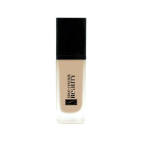 Earthbound Liquid Foundation - Coastal Seashell bottle, close-up view, showcasing its eco-friendly design and recyclable packaging, ideal for a dewy, natural finish.