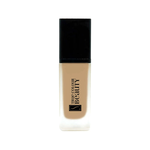 Earthbound Liquid Foundation - Spiced Honey bottle, offering medium to full coverage with a dewy finish, in eco-friendly packaging. Suitable for all skin types.