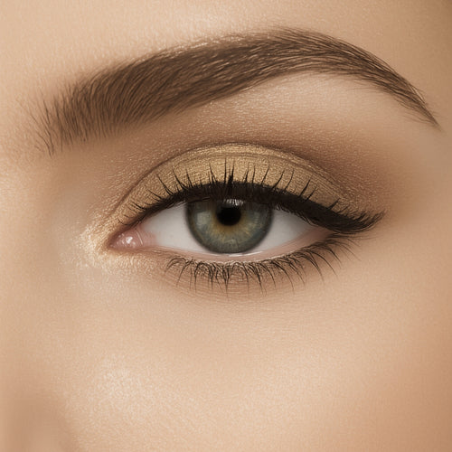 Close-up of a woman's eye with smoky eye makeup