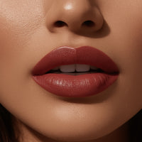 Close-up of a person's lips with a focus on the lipstick color.