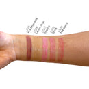 True Shine Lip Gloss arm swatches with five colors.