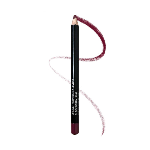 lip liner blackberry with  color swatch on white background