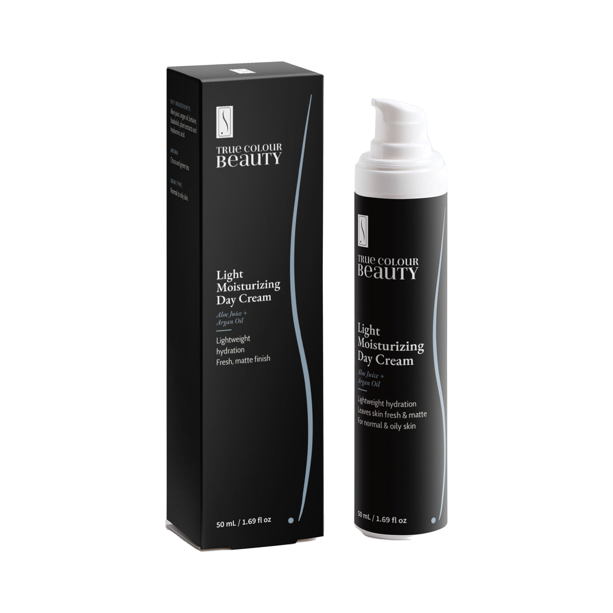 Light Moisturizing Day Cream, bottle and box, front view