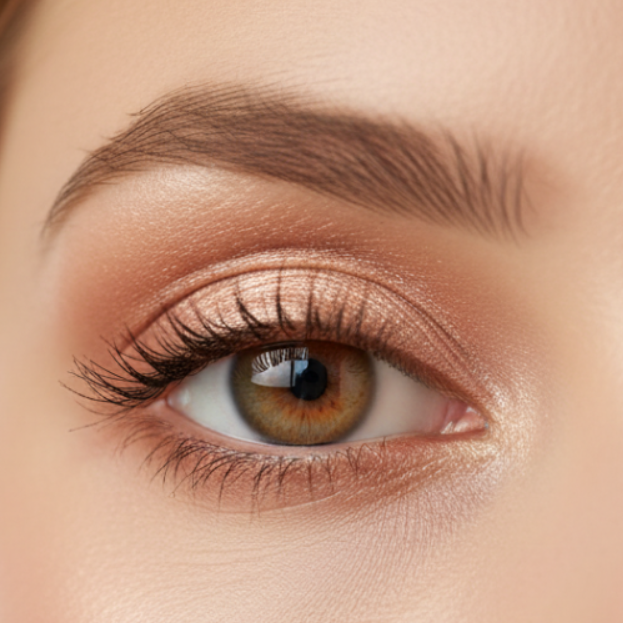 Close-up of a brown eye with smoky eye makeup