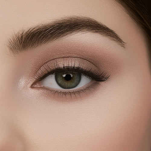Close-up of a woman's eye with makeup, focusing on the eye area.