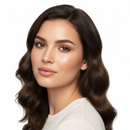 Dark haired woman in white shirt 