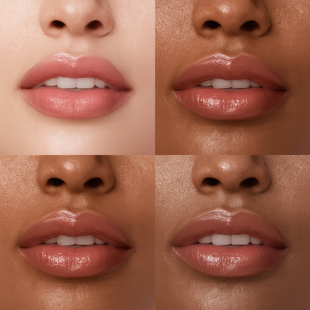 Close-up of lips with different skin tones