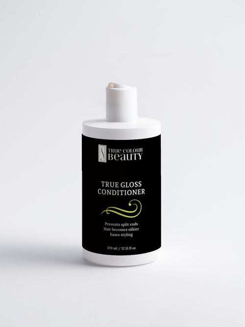 True Colours Beauty True Gloss Conditioner bottle on a white background