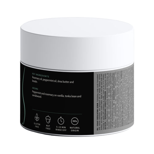 Deep Cleanse Scalp Scrub – Rosemary & Mint, back of pack