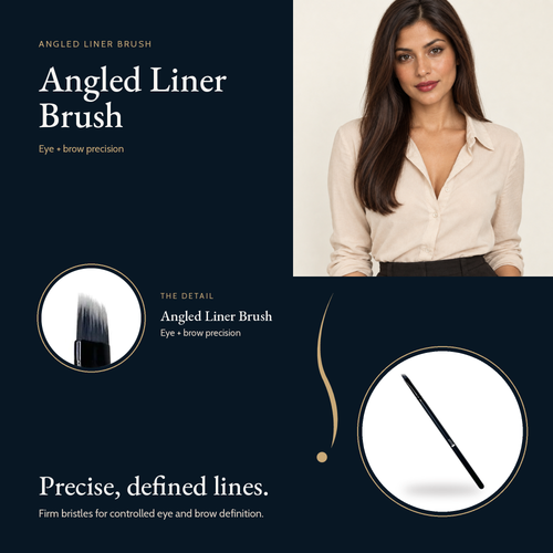 Angled Liner Brush close-up of the angled bristle tip, for eye and brow precision