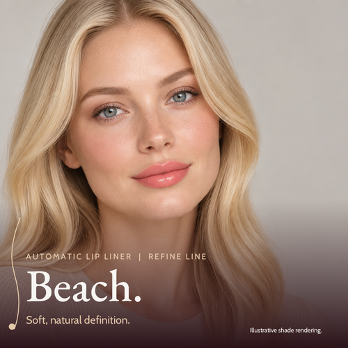 Model wearing Automatic Lip Liner, Beach