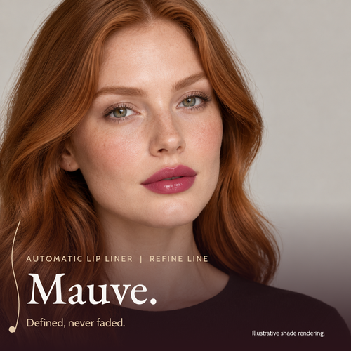 Model wearing Automatic Lip Liner, Mauve