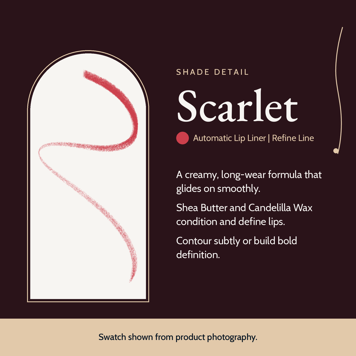Automatic Lip Liner, Scarlet shade card