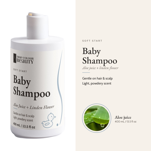 Soft Start Baby Shampoo, 400 mL / 13.5 fl oz, with aloe juice and linden flower