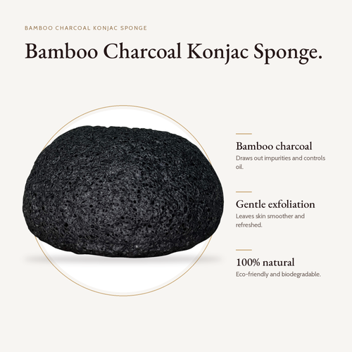 Bamboo Charcoal Konjac Sponge product details and size