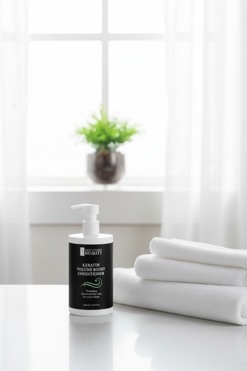 Bathroom counter with clearer plant