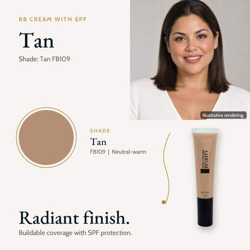 BB Cream with SPF - Tan shade card