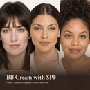 Three models wearing BB Cream with SPF in fair, medium and tan shades