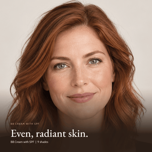 Close-up of model wearing BB Cream with SPF