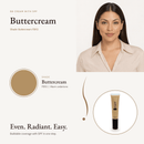 BB Cream with SPF in Buttercream FB112, warm undertone, with model