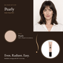 BB Cream with SPF in Pearly FB101, neutral-cool undertone, with model