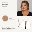 BB Cream with SPF in Sienna FB110, warm undertone, with model