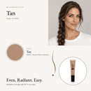 BB Cream with SPF Tan FB109 shade swatch with model