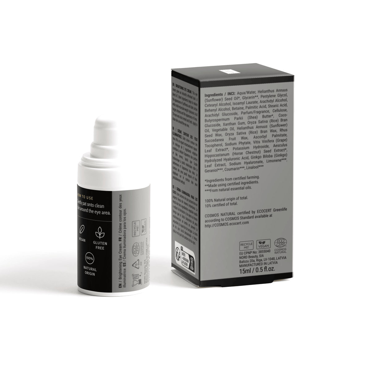 Brightening Eye Cream, pack and label