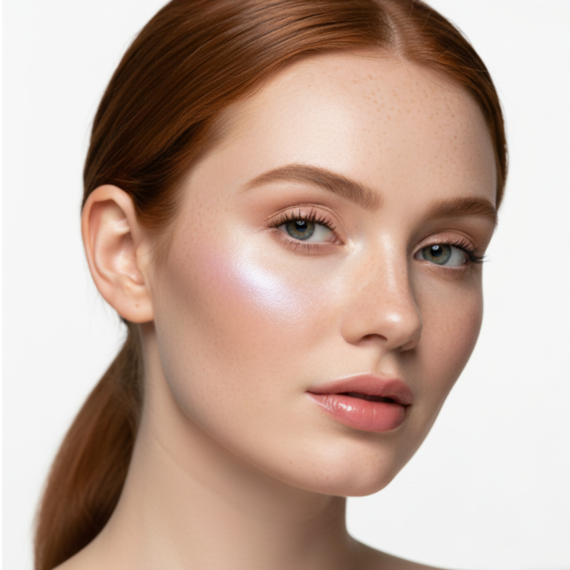 Close-up of a woman's face with a soft focus on her skin