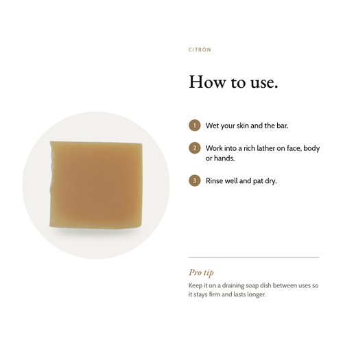 How to use Citrón Natural Soap