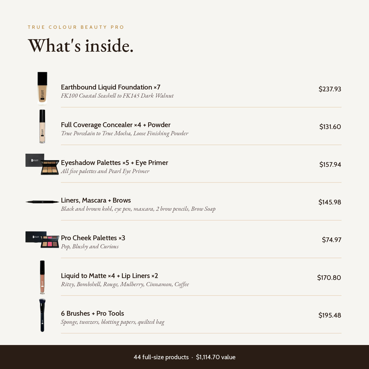 What's inside the Complete Pro MUA Kit