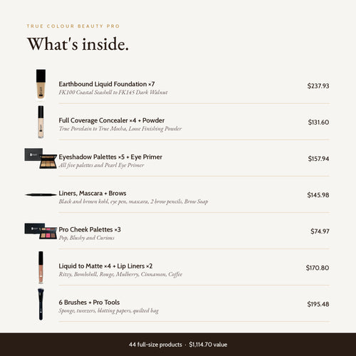 What's inside the Complete Pro MUA Kit